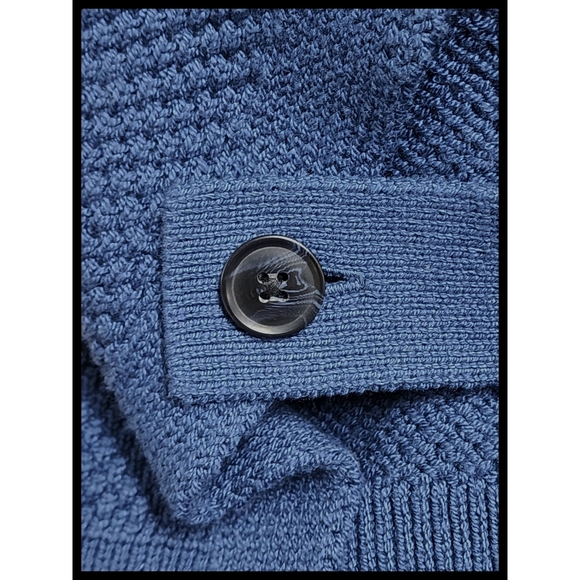 Banana Republic Long Knit Turtleneck Sweater Vest Open Belted Sides Blue Medium - Picture 7 of 11